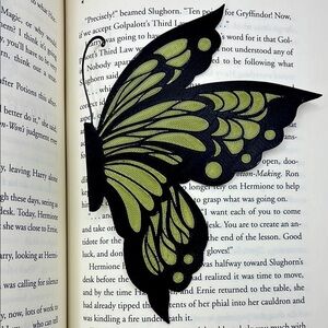 Black and Green 3D Printed Butterfly Bookmark